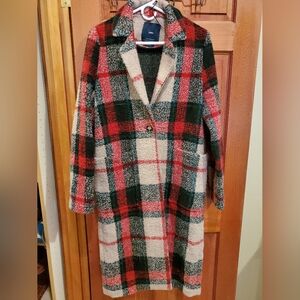 Awesome full length plaid Zara coat